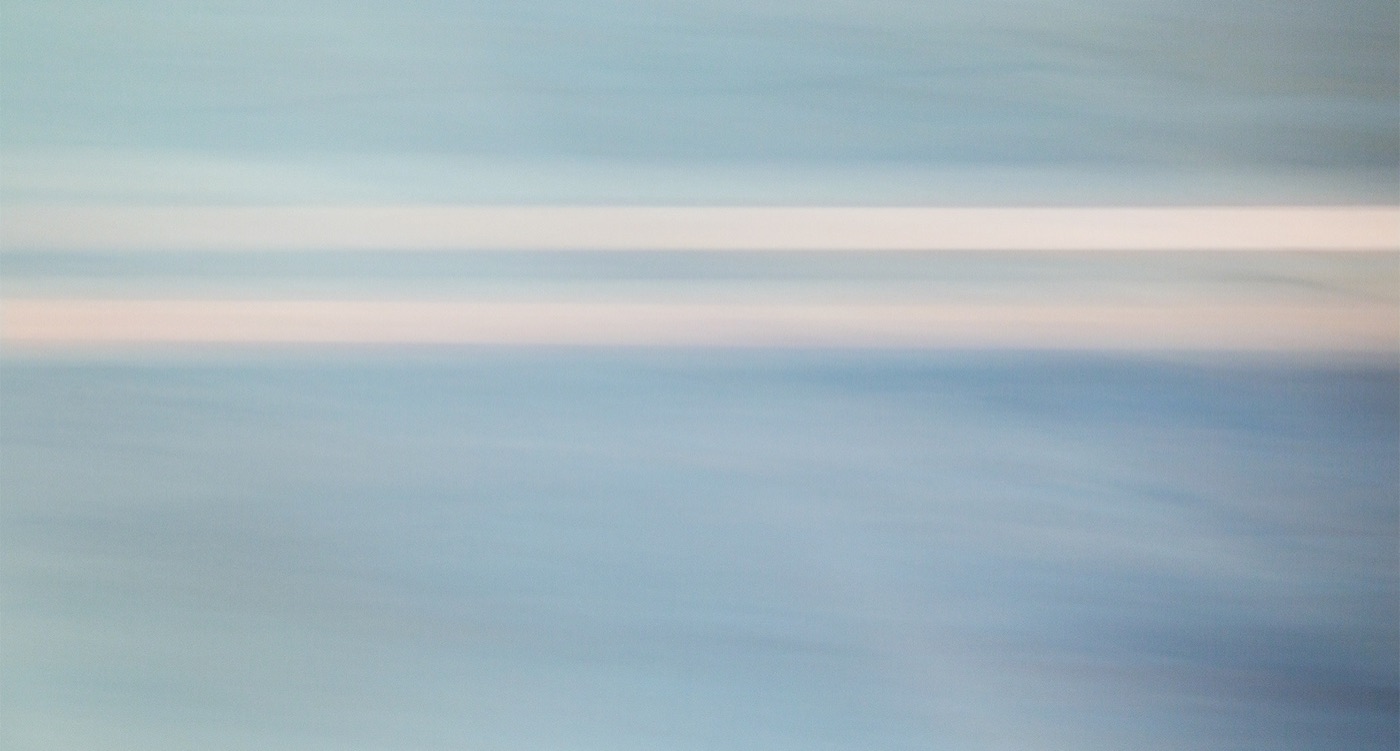 Open Water: the horizon off the North Shore reduced to bands of blue, Gloucester, Massachusetts, intentional camera movement